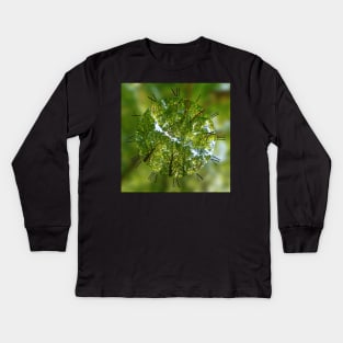 Green trees roof background Kids Long Sleeve T-Shirt